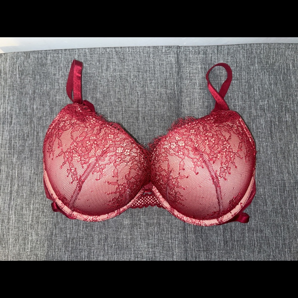 VS Bombshell Push Up Bra - Wine Lace 34D